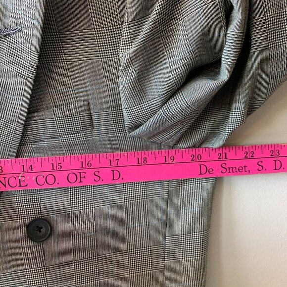 Vintage Norman Hilton Double Breasted Blazer Peak Lapel Wool Windowpane USA made - Picture 10 of 10